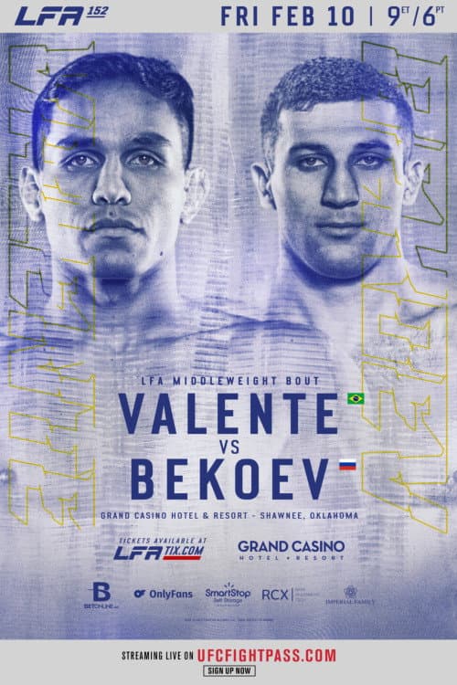 Afiche de LFA 152: Valente vs. Bekoev