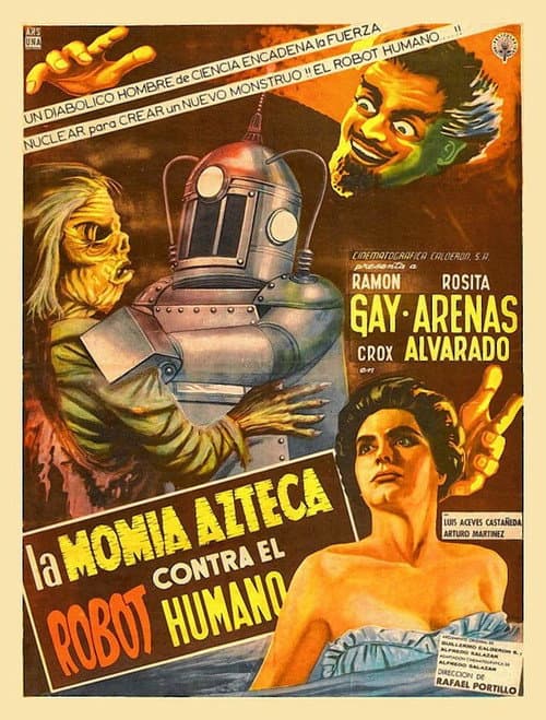 Afiche de La momia azteca contra el robot humano